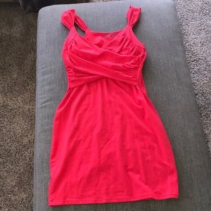 Red dress with cap sleeves
